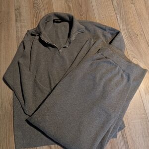 Men's Gray Quarter-Zip Sweater & Matching Pants Set